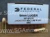 1000 Round Case - 9mm Luger Federal 147 Grain Hi-Shok JHP Hollow Point - 9MS